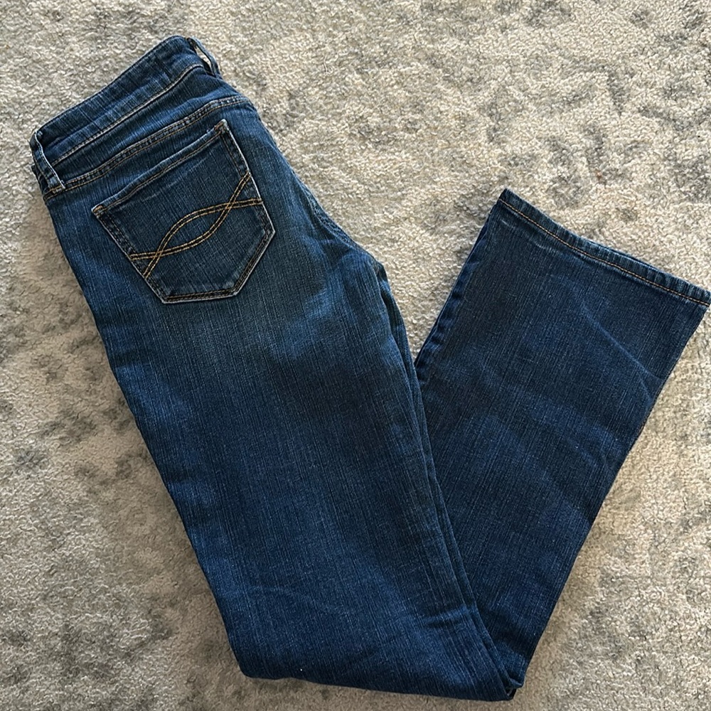 Abercrombie and Fitch size 4S, mid rise straight fit.